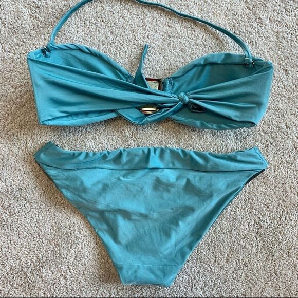 La Vie En Rose aqua teal blue bikini size small - Picture 3 of 7